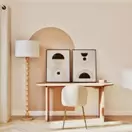 Ginette - Chaise bouclettes blanches et acier chromé doré