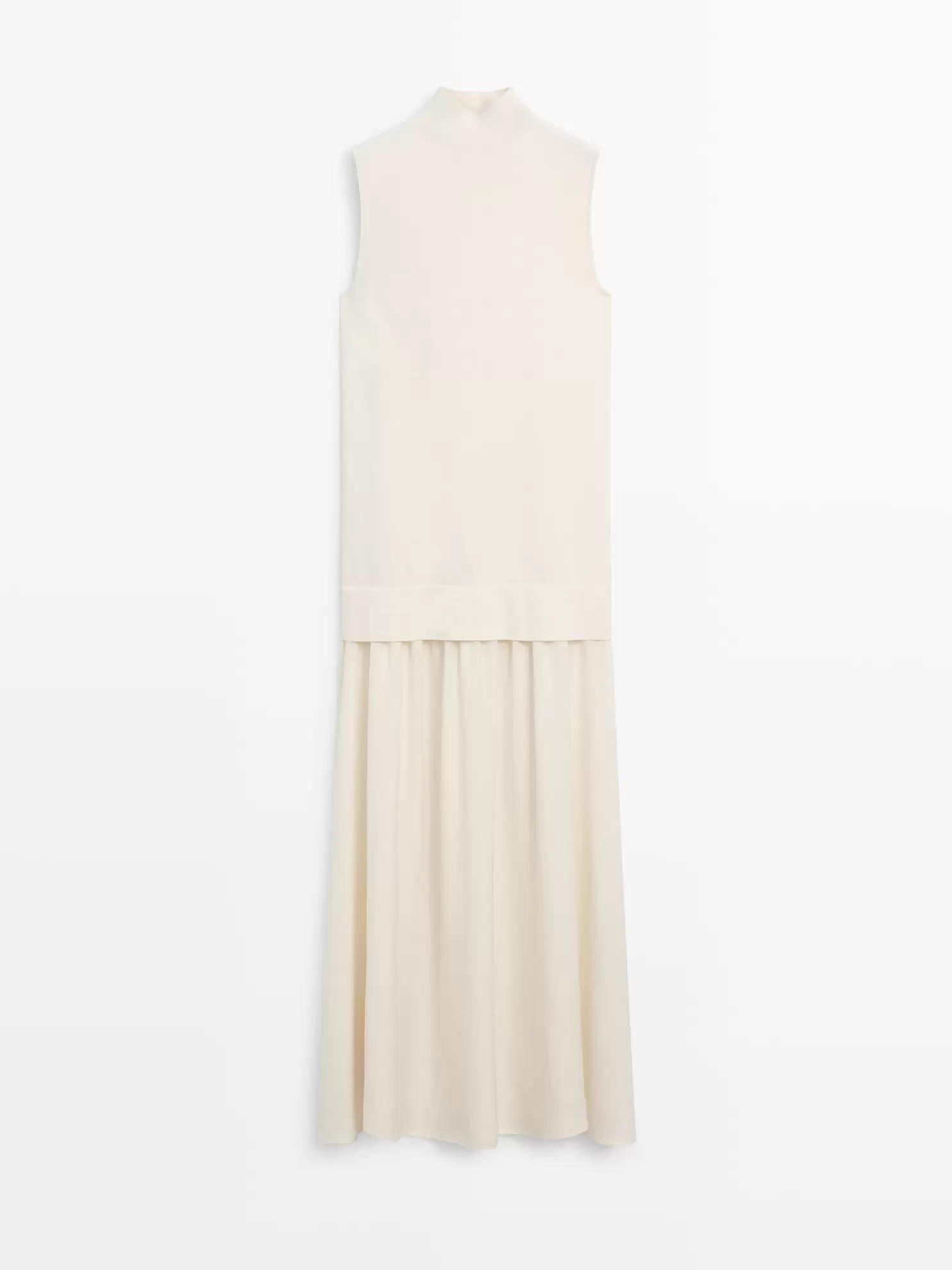 Robe midi en maille combinée