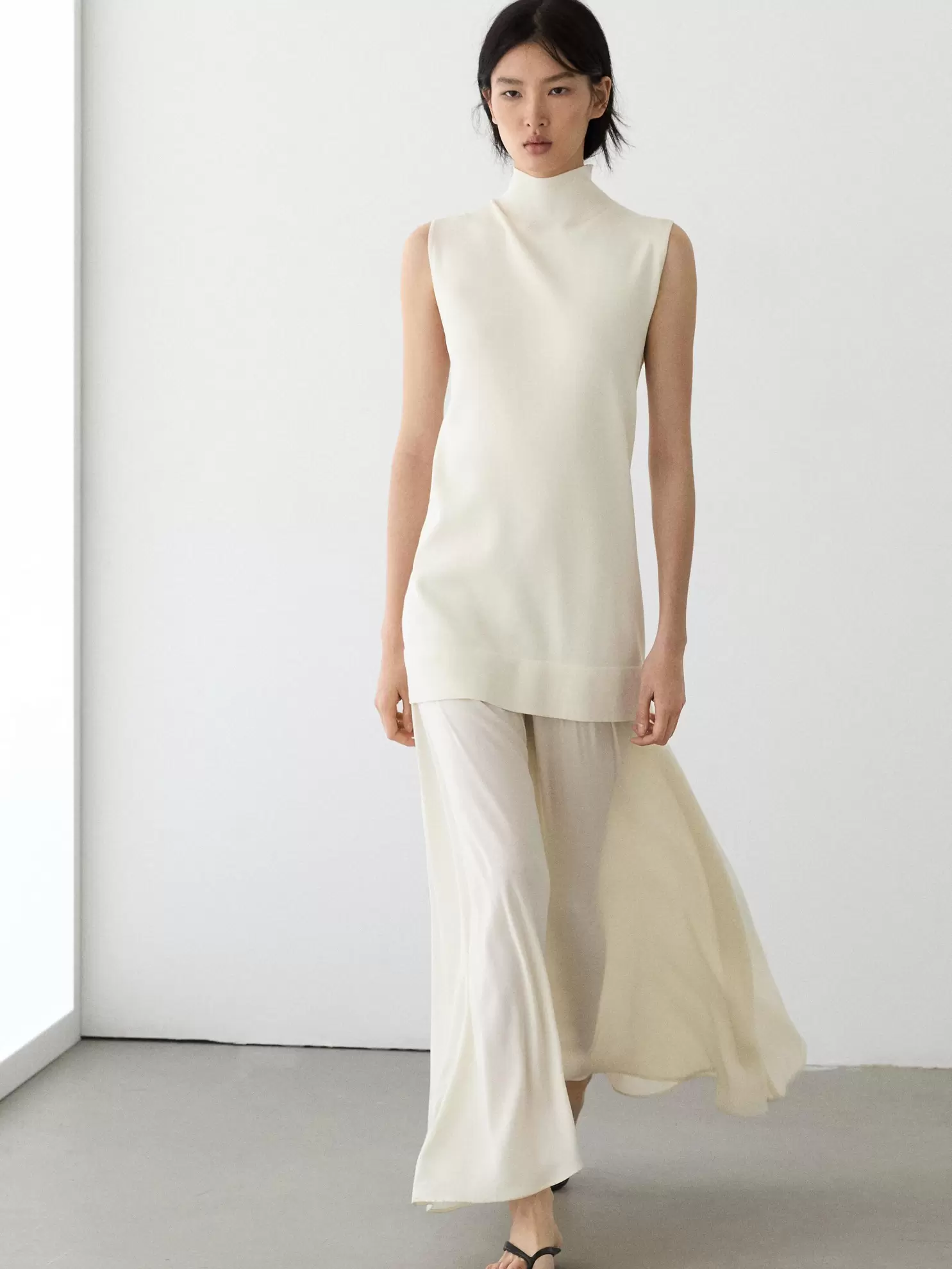 Robe midi en maille combinée