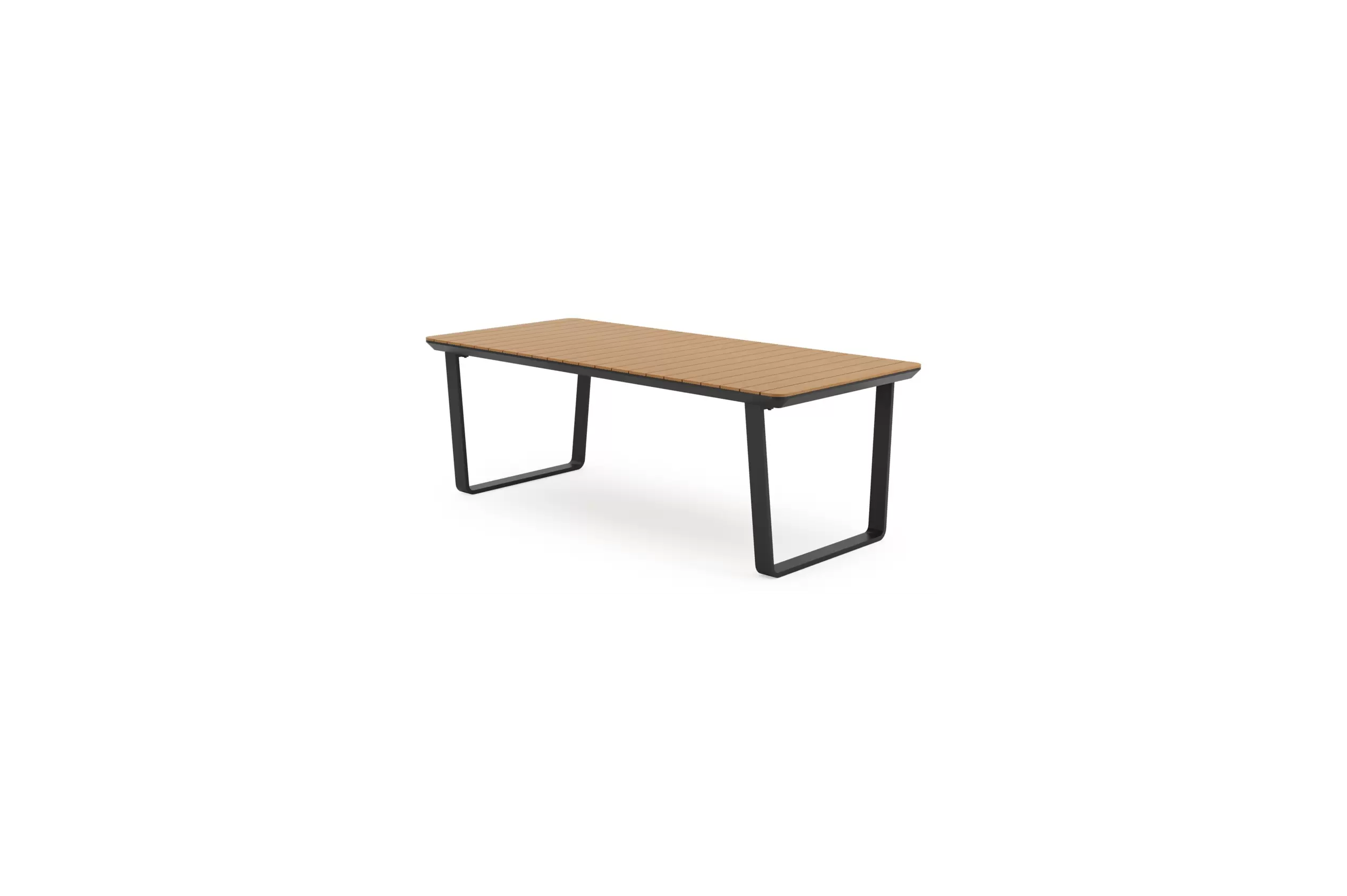Tuintafel rechthoekig in zwart aluminium en polywood - L 220 x B 100 x H 74 cm