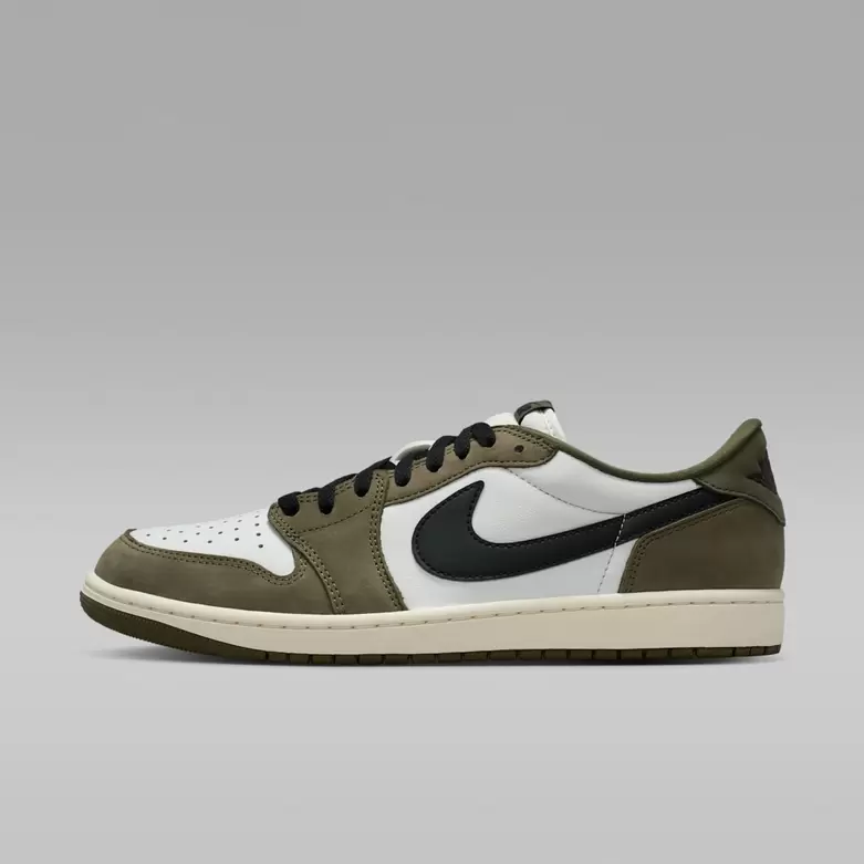 Air Jordan 1 Retro Low « Medium Olive et Blanc sommet »
