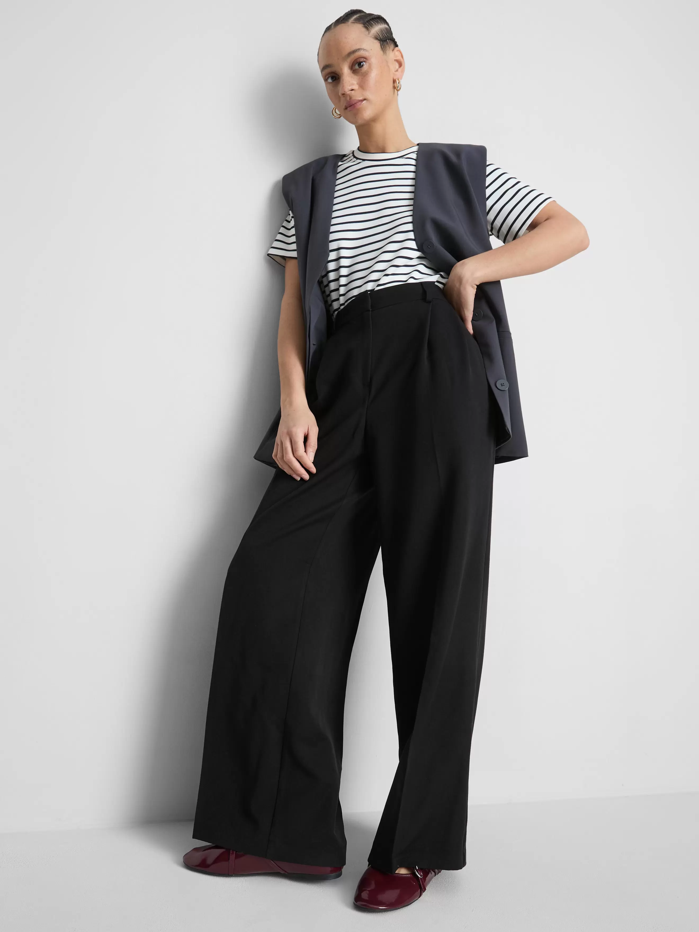 Pantalon large plissé