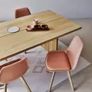 Ice - Chaise style scandinave terracotta et hévéa