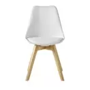 Ice - Chaise style scandinave en polypropylène blanc éclatant et hévéa