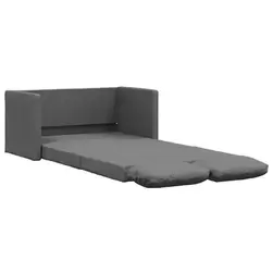 VidaXL Canapé-lit 2 places pliant avec coussins - tissu gris foncé - 112 cm