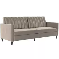 Celine - Canapé clic-clac 3 places en velours taupe