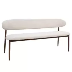 Banc De Salle À Manger Beige/Noyer - 200x55x77cm - Alexia