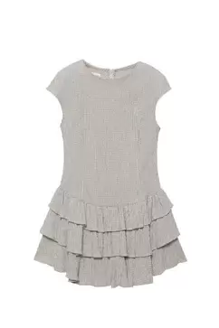 Robe courte à carreaux à volants