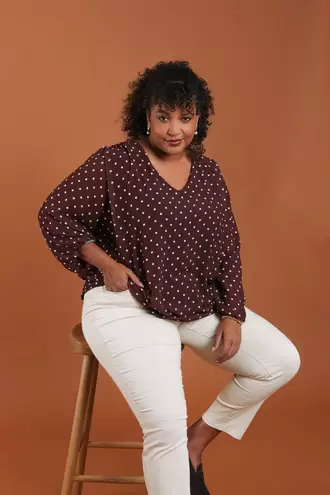 Blouse met stippenprint