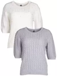 Pull torsadé perles