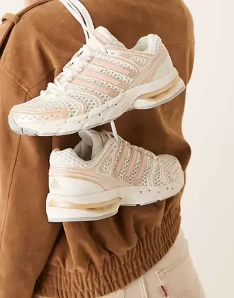Adidas Originals Adistar Control 5 trainers in white and light pink