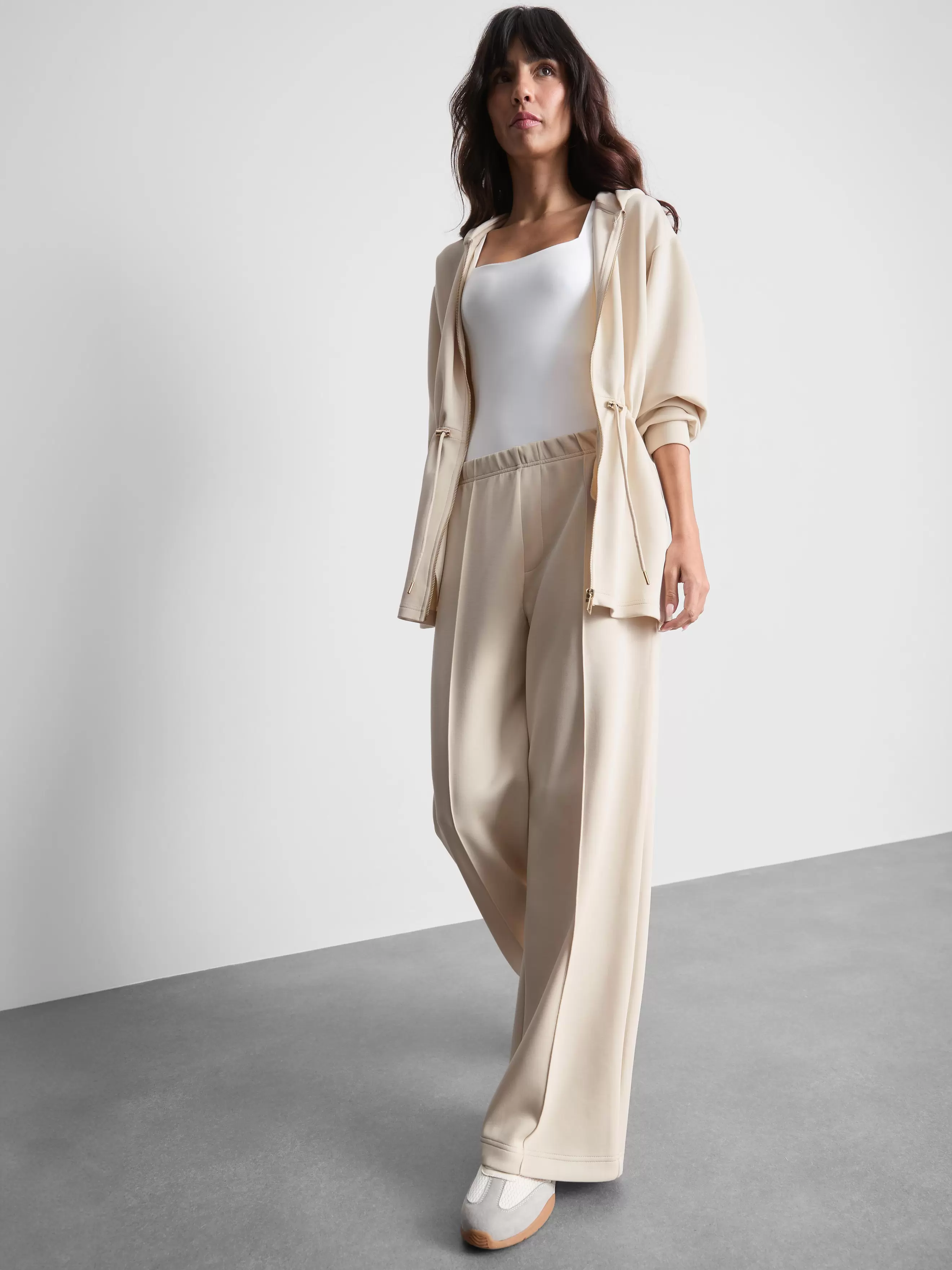 Pantalon large à plis surpiqués By Coleen