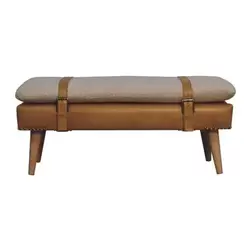 Artisan Furniture Bois massif Bouclé peau de buffle canapé en cuir marron
