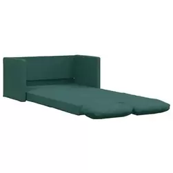 VidaXL Canapé-lit 2 places pliant avec coussins - tissu vert foncé - 112 cm