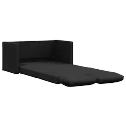 VidaXL Canapé-lit 2 places pliant avec coussins - tissu noir - 112 cm