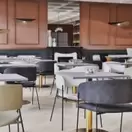 Hug - Fauteuil de table en tissu bouclettes recyclé écru