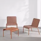 Sao Antao - Salon de jardin 2 places en acier terracotta et résine multicolore