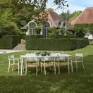 Lidy - Ensemble table et 8 chaises de jardin en aluminium coloris argile et résine beige