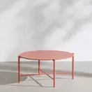 Calum - Table basse de jardin ronde en acier terracotta, D74 cm