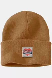 Bonnet Knit Heart Patch Beanie