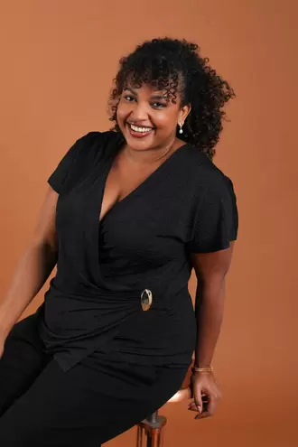 Effen wikkeltop T-shirt