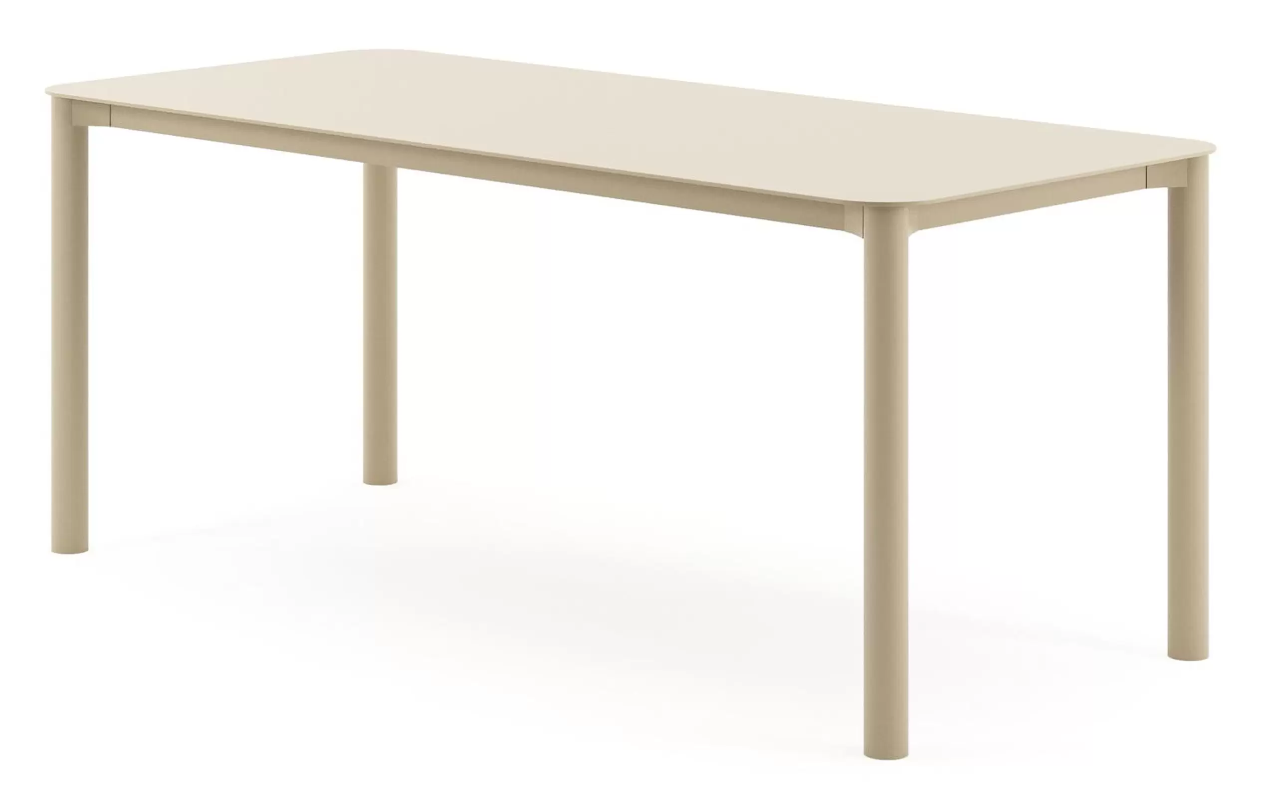 Tuintafel rechthoekig afgerond in beige aluminium - L 200 x B 80 x H 74.5 cm