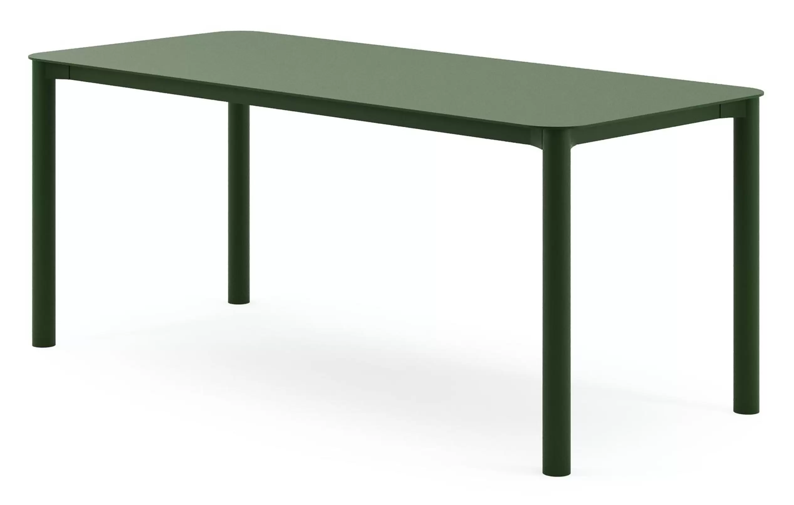 Tuintafel rechthoekig afgerond in groen aluminium - L 200 x B 80 x H 74.5 cm