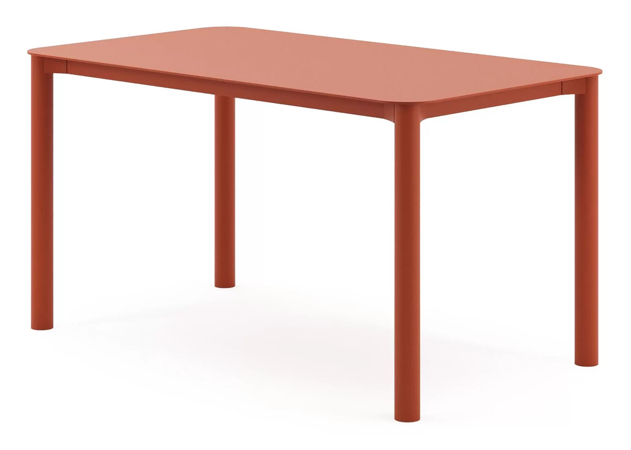Tuintafel rechthoekig afgerond in roestbruin aluminium - L 140 x B 80 x H 75 cm