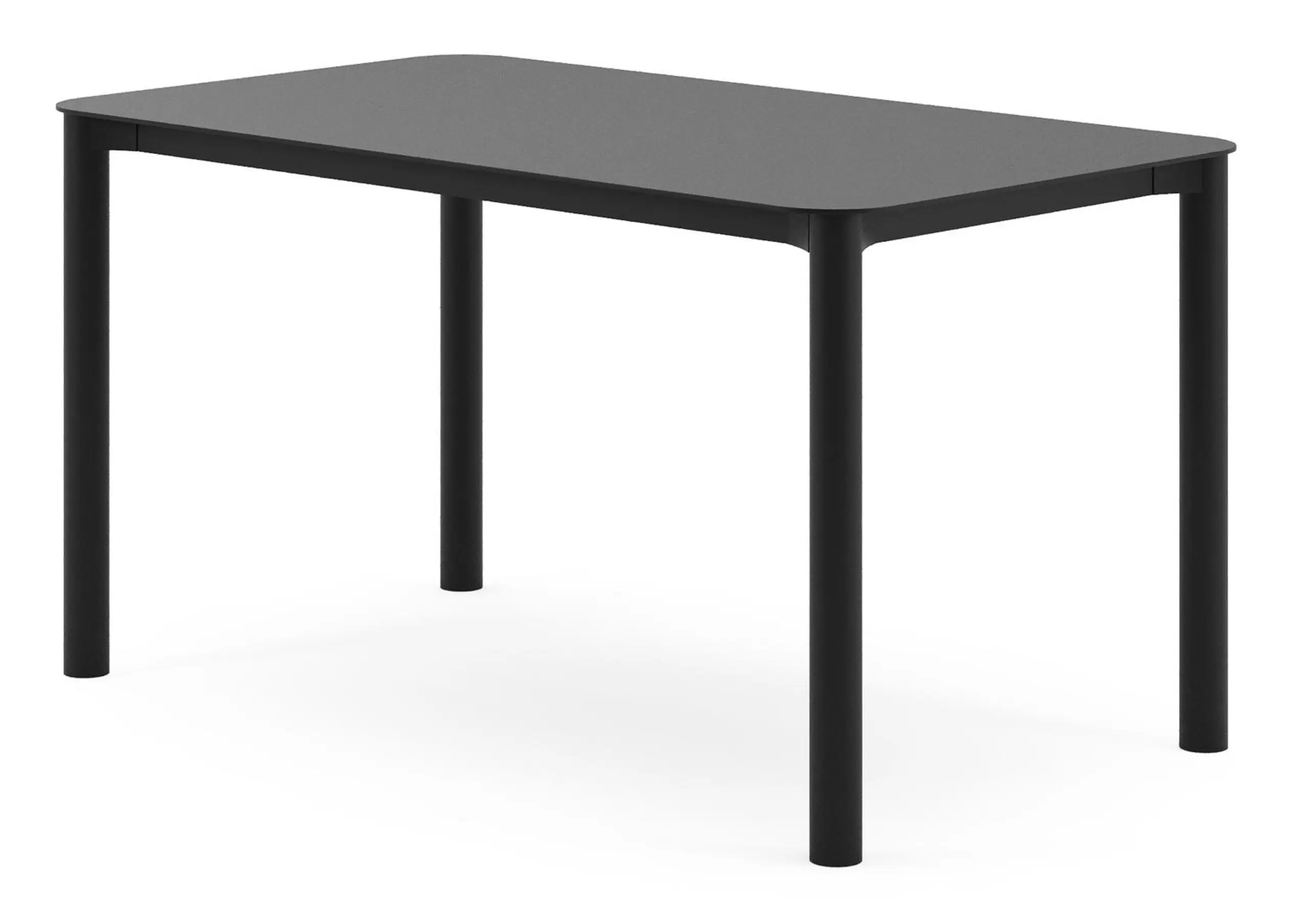 Tuintafel rechthoekig afgerond in zwart aluminium - L 140 x B 80 x H 74.5 cm