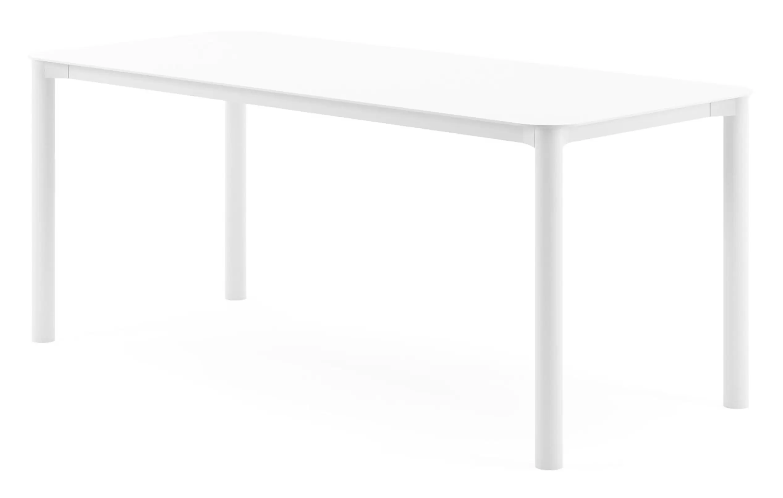 Tuintafel rechthoekig afgerond in wit aluminium - L 200 x B 80 x H 74.5 cm