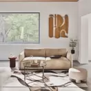 Cruzzo - Table basse ronde en verre trempé marron et métal noir D75