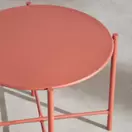 Calum - Table basse de jardin ronde en acier terracotta, D54 cm