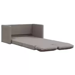 VidaXL Canapé-lit 2 places pliant avec coussins - tissu taupe - 112 cm