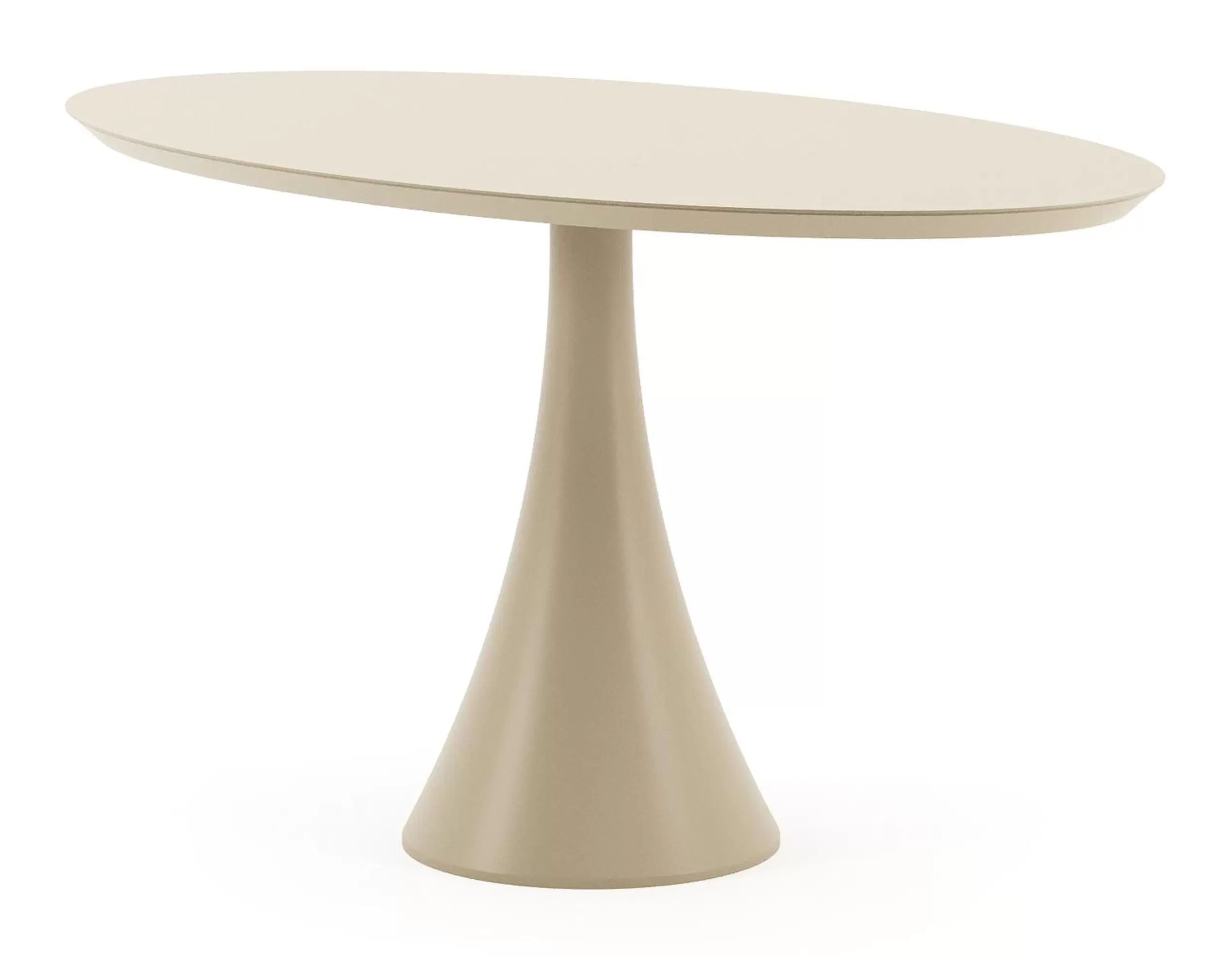 Tuintafel ovaal in beige aluminium - L 140 x B 80 x H 75 cm