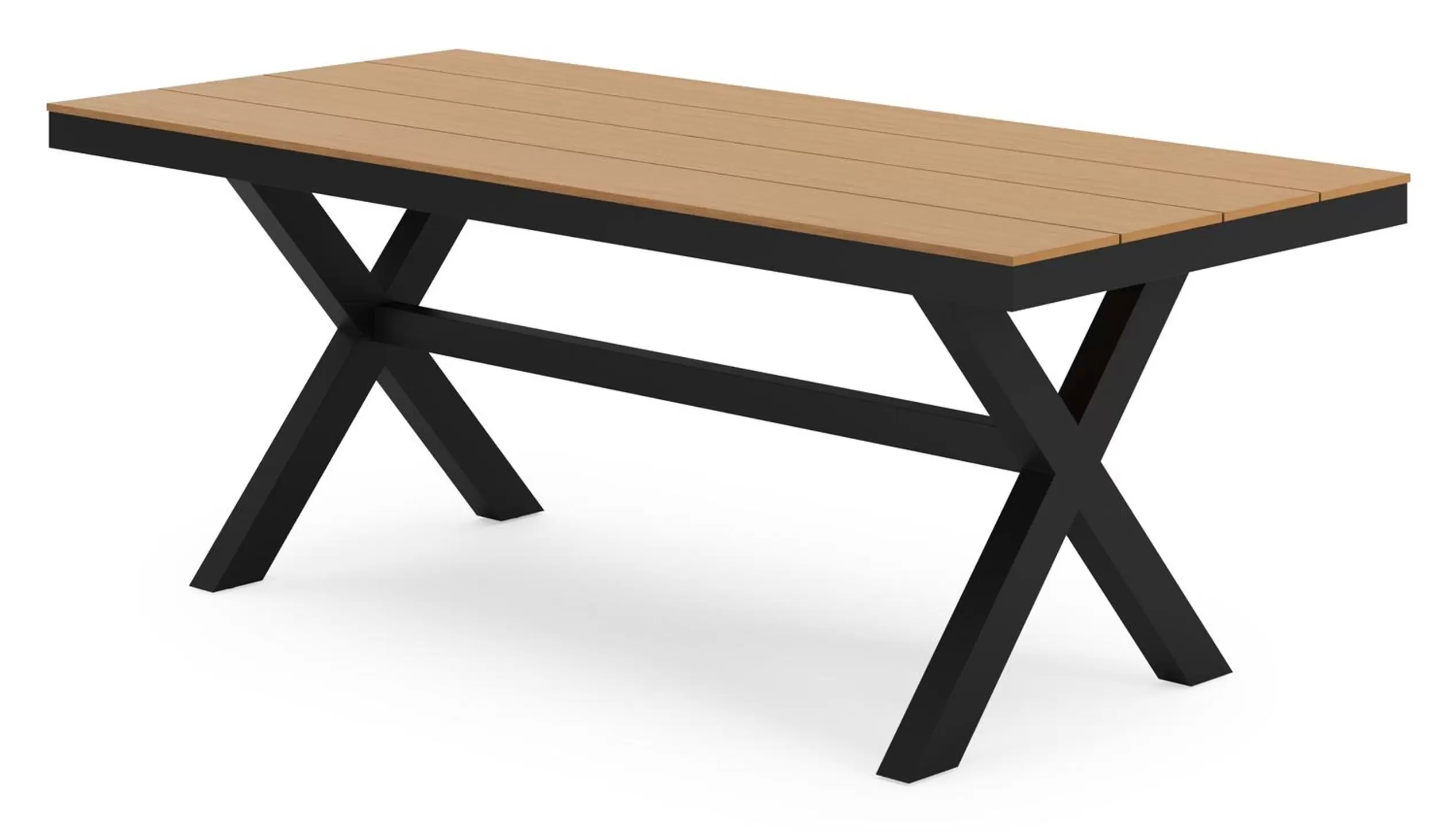Tuintafel in zwart aluminium en polywood - L 270 x B 100 x H 75 cm