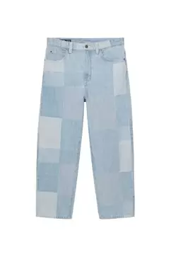 Jean baggy à carreaux patchwork