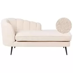 Divan côté droit en bouclé beige clair ALLIER