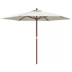 VidaXL - parasol de jardin - Blanc - Bois