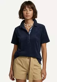 Basic sponge polo short sleeves navy