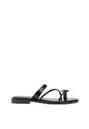 Platte sandalen met steendetail