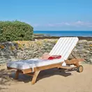 Oleron - Bain de soleil à roulettes en teck massif