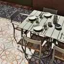 Lidy - Ensemble table et 8 chaises de jardin en aluminium vert kaki et résine beige