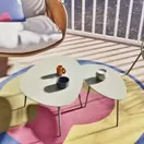 Lumpa - Tables basses gigognes de jardin en acier vert kaki