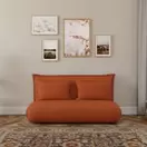 Hallen - Canapé clic-clac 2 places en velours côtelé orange écureuil