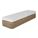 Cerrado - Bain de soleil en résine tressée recyclé imitation rotin et coussins blanc cassé en polyester recyclé