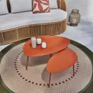 Lumpa - Tables basses gigognes de jardin en acier terracotta