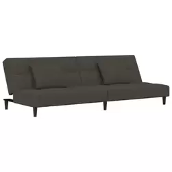 VidaXL - Canapé-lit à 2 places - Gris - Velours - Avec deux oreillers Gris