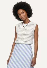 Organic cotton crew neck ajour spencer off white