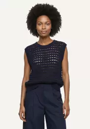 Organic cotton crew neck ajour spencer navy