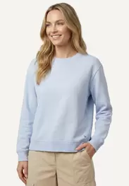 Cotton uni crew neck fleece sweater sky blue